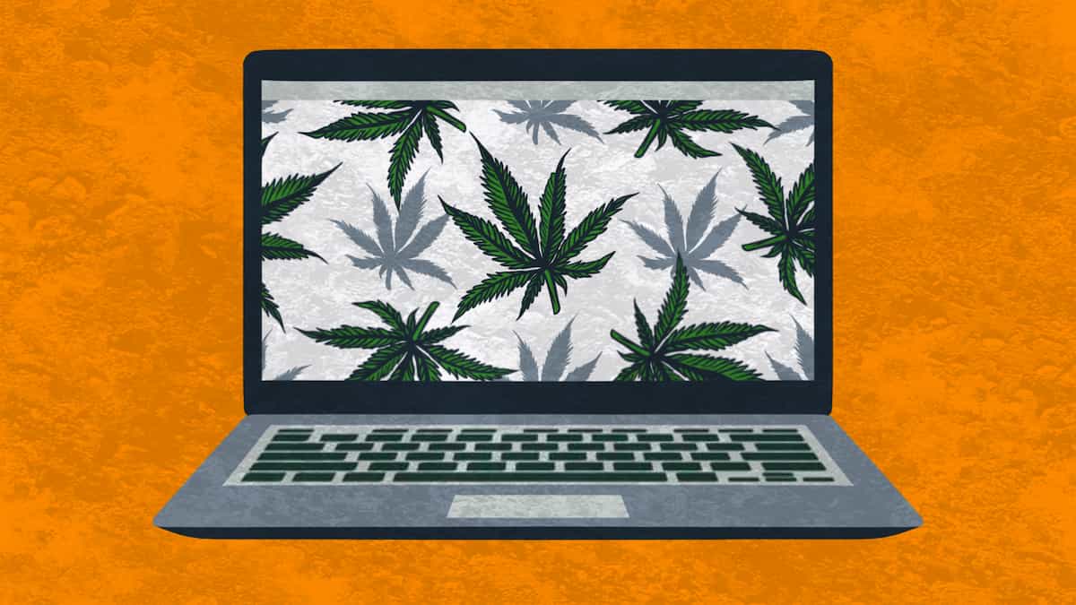Buying marijuana online illustration
