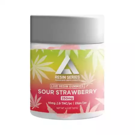 10MG D9 Sour Strawberry Live Rosin Edibles | Delta Extrax